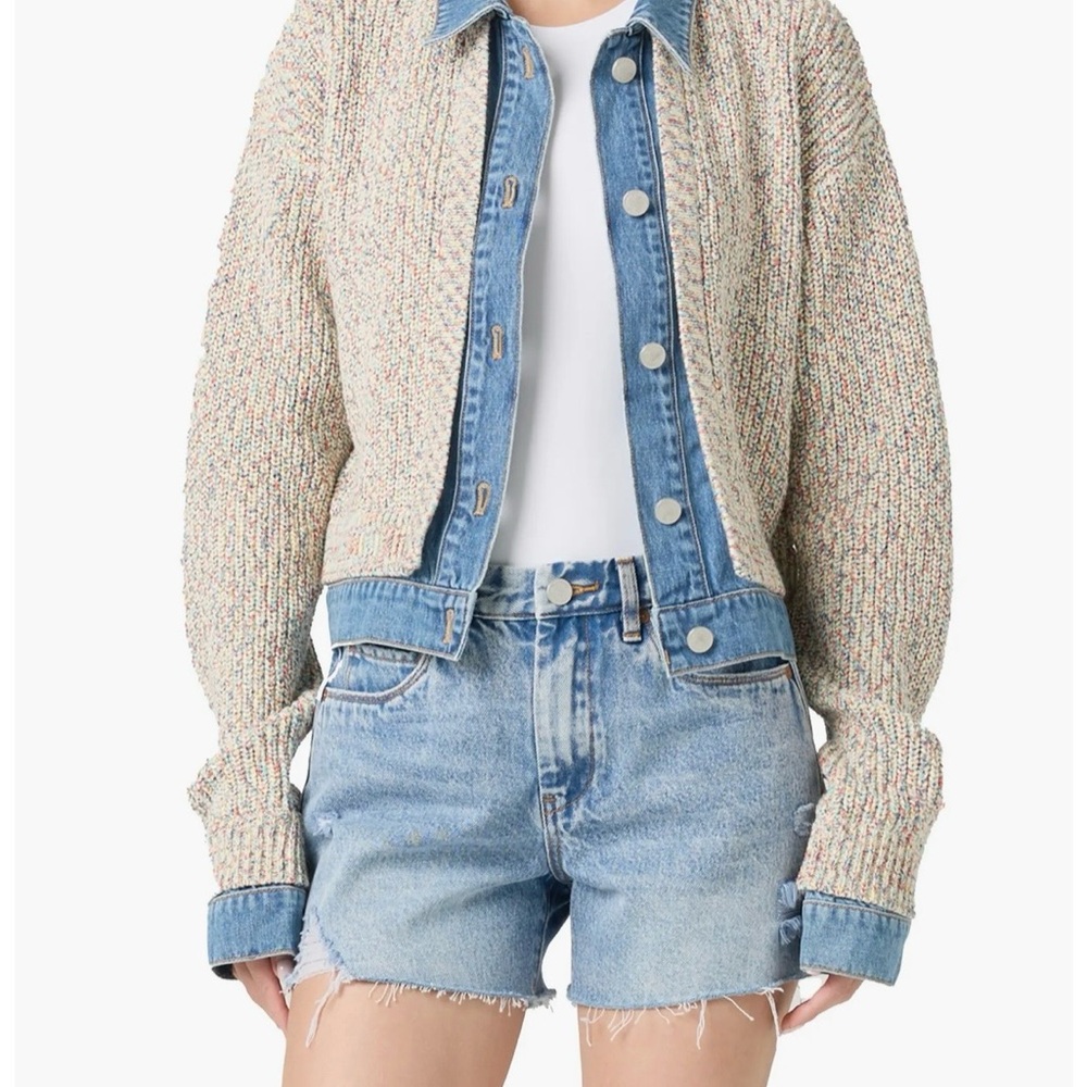 Blank NYC Knit Trucker Jacket in happy place